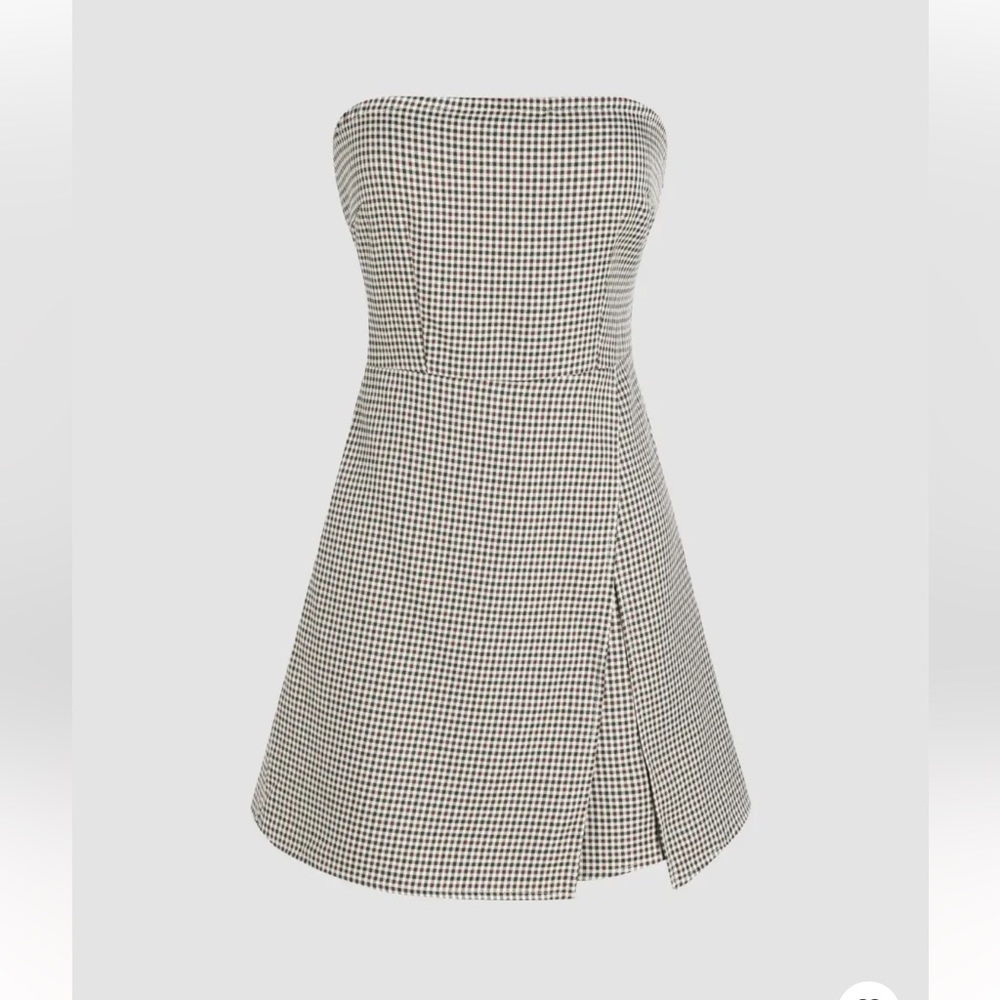 Strapless plaid romper cider